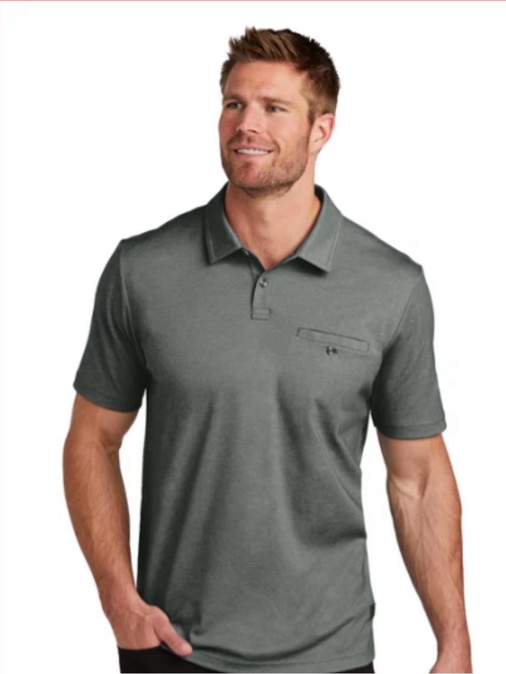 TravisMathew Sunsetters Pocket Polo Sz L Grey EUC